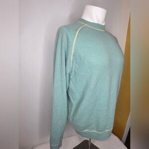 Saks Fifth Avenue Size S Men's Sweater Mint Green Crewneck 100%cashmere